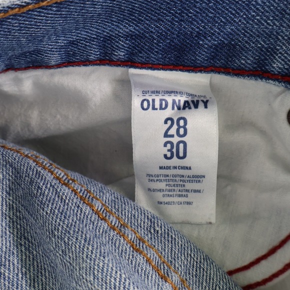 Old Navy Famous Jeans Mens Size 28x30 Blue Light Wash Denim Straight Leg Pockets - Picture 7 of 7